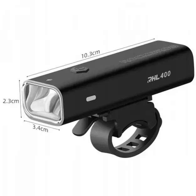 Rockbros 24310006001 front bicycle light 400 lm + micro USB cable - USB-A - black 1