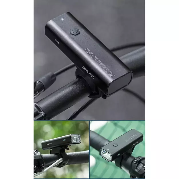 Rockbros 24310006001 front bicycle light 400 lm + micro USB cable - USB-A - black 6