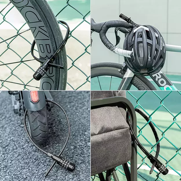 Rockbros 3240001001 bicycle lock for 0.5 m combination - black 16