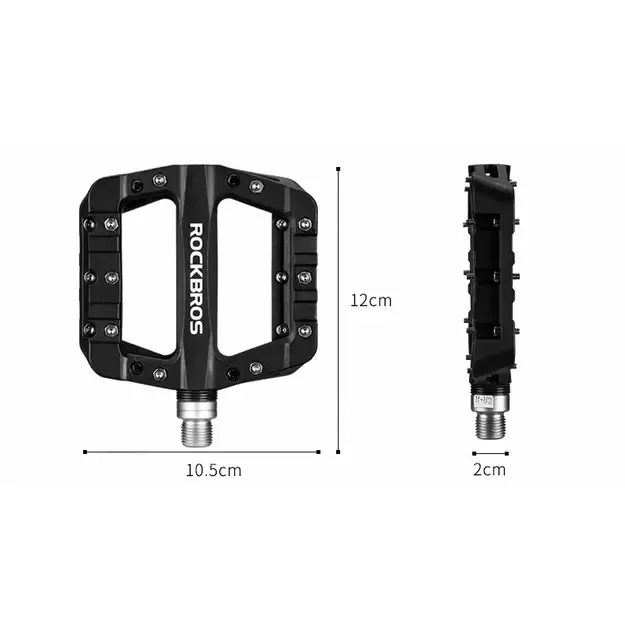 Rockbros 2017-12CBK Nylon Bicycle Pedal Set - Black 2