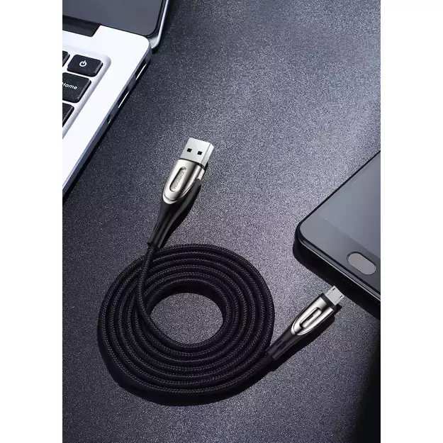 Joyroom Sharp Series S-M411 USB-A / micro USB 3A 2m Cable with Charging Indicator - Black 14