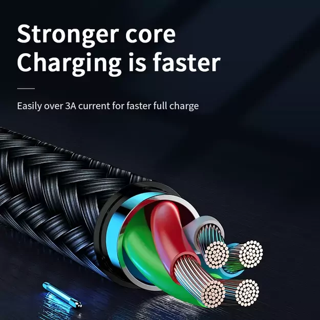 Joyroom Sharp Series S-M411 USB-A / micro USB 3A 2m Cable with Charging Indicator - Black 5