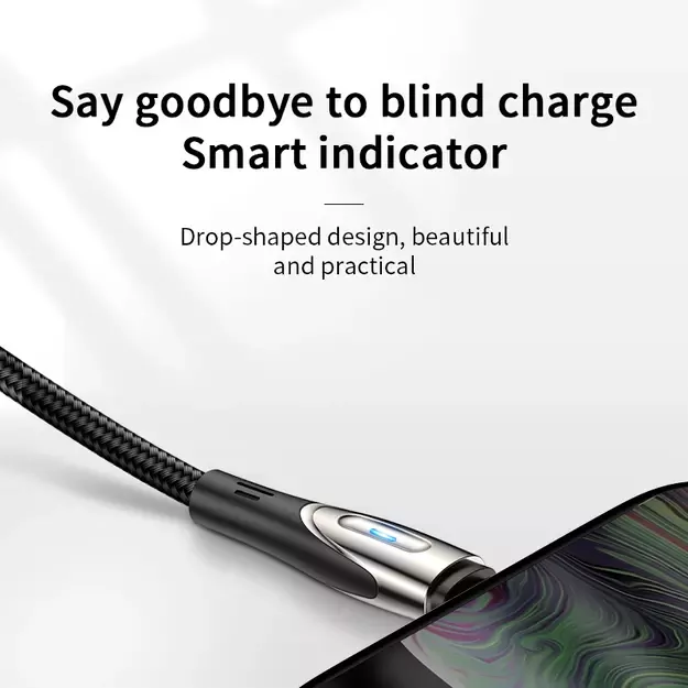 Joyroom Sharp Series S-M411 USB-A / micro USB 3A 2m Cable with Charging Indicator - Black 6