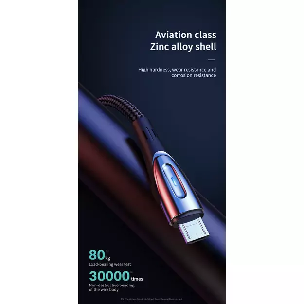 Joyroom Sharp Series S-M411 USB-A / micro USB 3A 2m Cable with Charging Indicator - Black 10