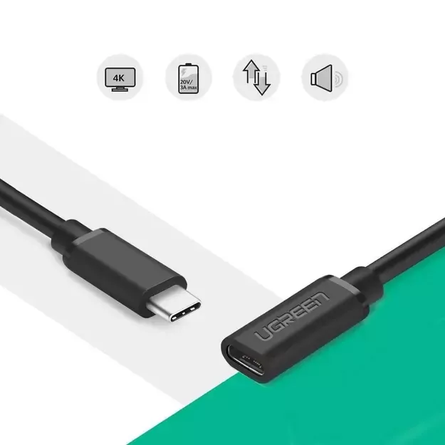 Ugreen 40574 USB-C - USB-C 5Gb/s cable 0.5m - black 2
