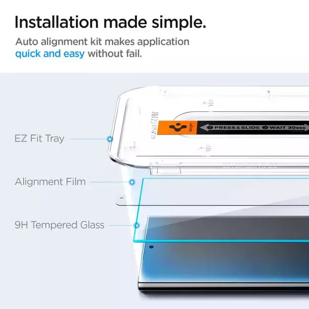Spigen Glas.tR EZ Fit Tempered Glass for Samsung Galaxy S24 Ultra - 2 pcs. 19