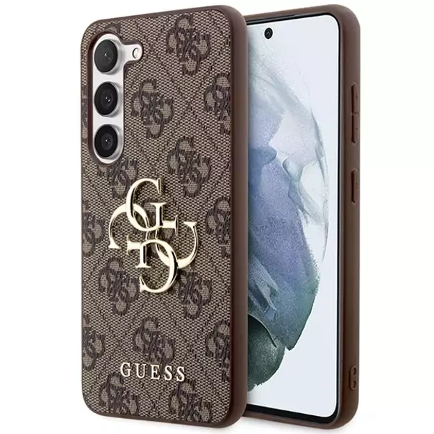 Guess 4G Big Metal Logo Case for Samsung Galaxy S24+ - Brown