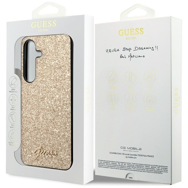 Guess Glitter Script case for Samsung Galaxy S24 - gold 7