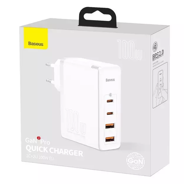 Baseus GaN2 Pro fast charger 100W USB / USB Type C Quick Charge 4+ Power Delivery white (CCGAN2P-L02) 4