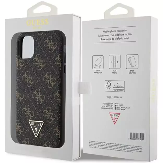 Guess 4G Triangle Metal Logo case for iPhone 11 / XR - black 7