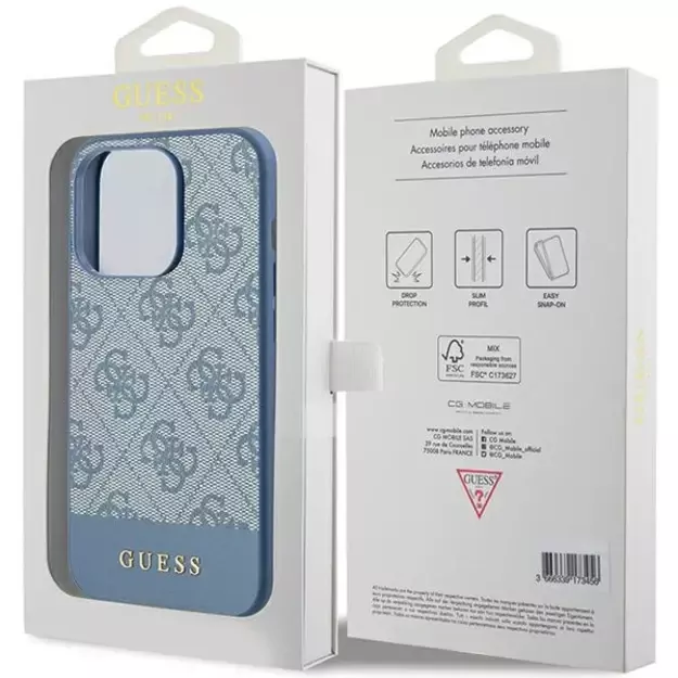 Guess 4G Stripe Collection case for iPhone 15 Pro - blue 13