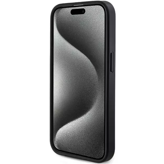 Guess 4G Collection Leather Metal Logo MagSafe Case for iPhone 14 Pro - Black 4