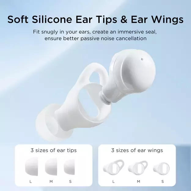 TWS Joyroom JR-TS2 Cozydots Series wireless headphones with active noise reduction, Bluetooth 5.3 - white 3