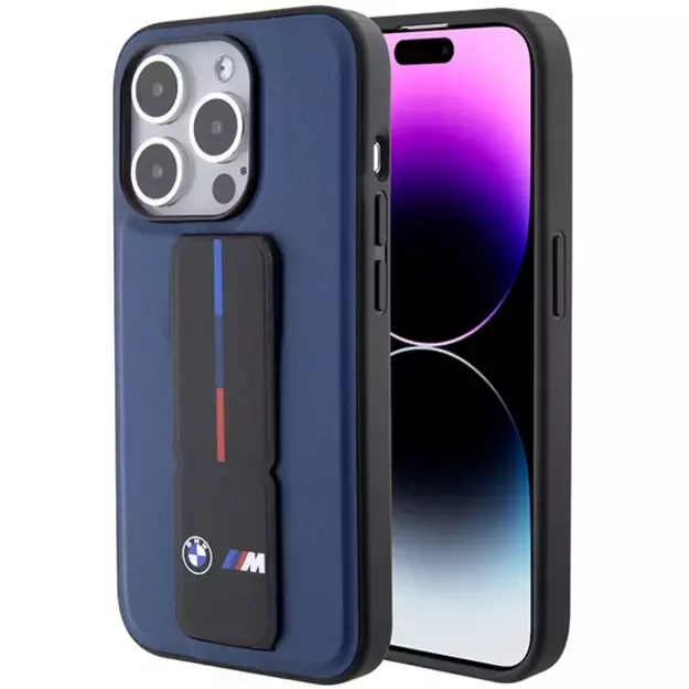 BMW M Grip Stand Bicolor case for iPhone 15 Pro - navy blue 1