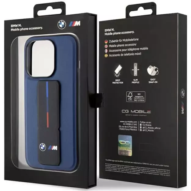 BMW M Grip Stand Bicolor case for iPhone 15 Pro - navy blue 8