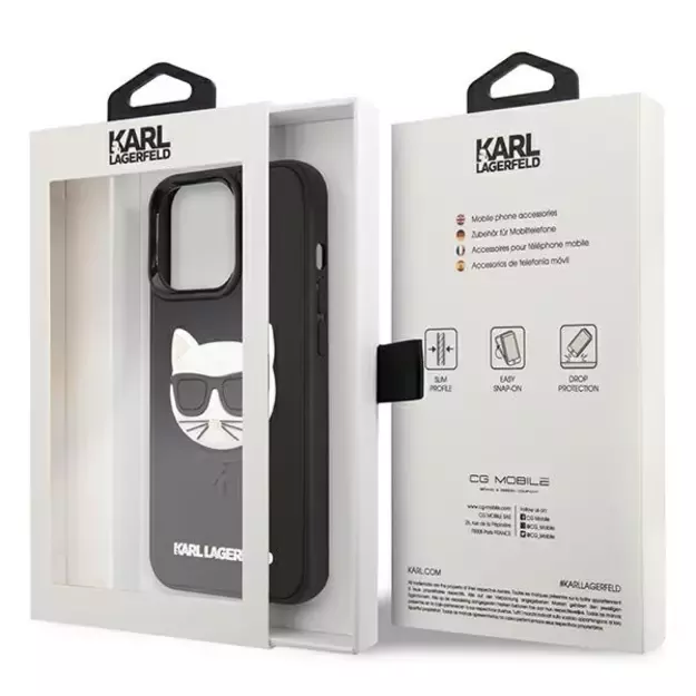 Karl Lagerfeld KLHCP13LCH3DBK 13 Pro / 13 6,1  czarny/black hardcase 3D Rubber Choupette 7