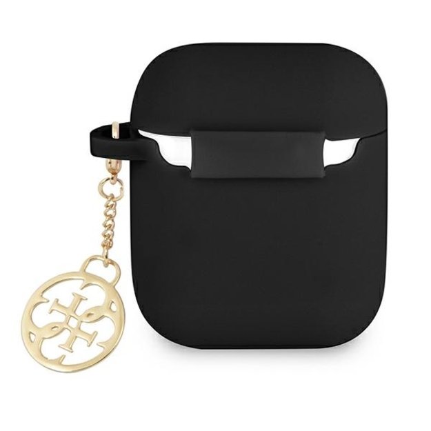 Guess GUA2LSC4EK AirPods 1/2 cover black/black Silicone Charm 4G Collection 1