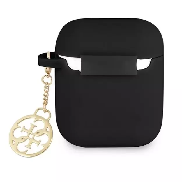 Guess GUA2LSC4EK AirPods 1/2 cover black/black Silicone Charm 4G Collection 3