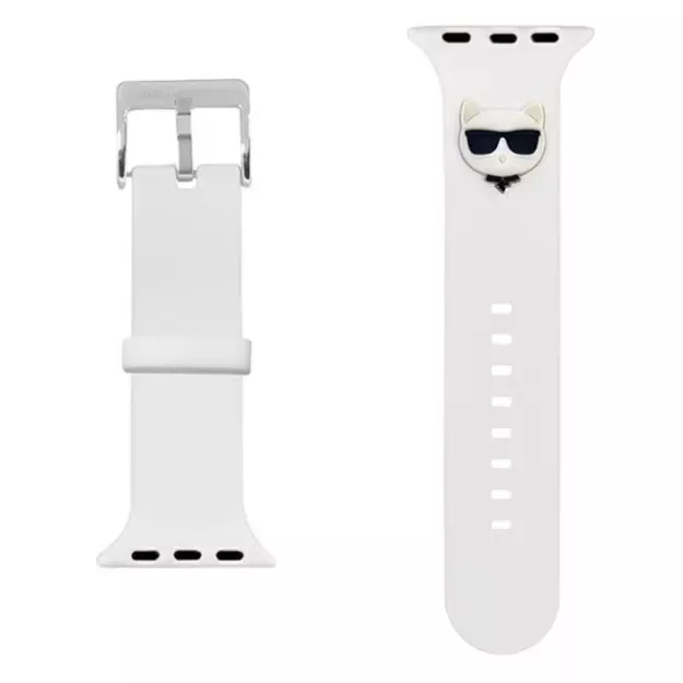 Karl Lagerfeld Silicone Choupette Heads Strap for Apple Watch 38/40/41mm - White 1