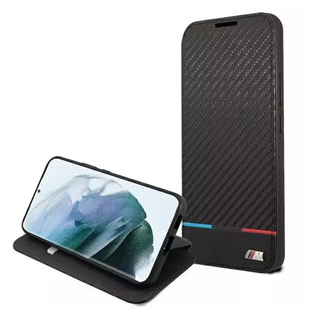 Etui BMW BMBKS22MPUCARTCBK S22+ S906 czarny/black bookcase M Collection Triangles 9