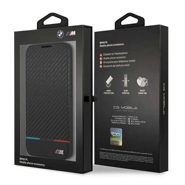 Etui BMW BMBKS22MPUCARTCBK S22+ S906 czarny/black bookcase M Collection Triangles 6