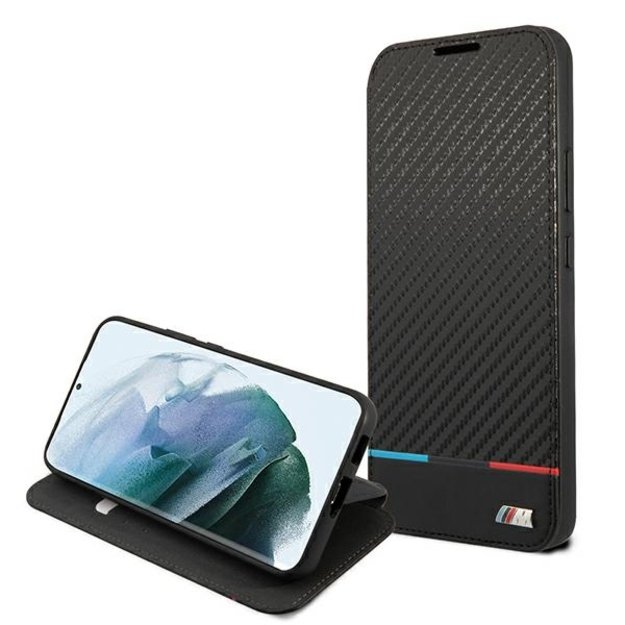 Etui BMW BMBKS22MPUCARTCBK S22+ S906 czarny/black bookcase M Collection Triangles 3