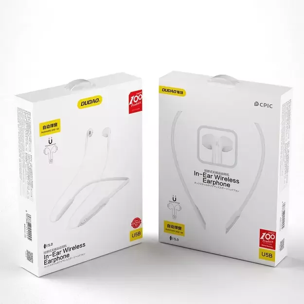 Dudao Magnetic Suction in-ear wireless Bluetooth headphones white (U5B) 4
