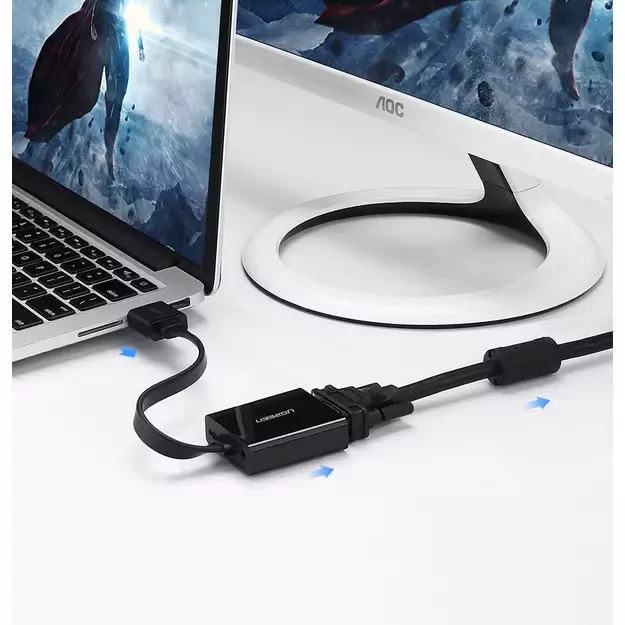Ugreen adapter HDMI - VGA micro USB / audio 3.5 mm mini jack black (40248) 3