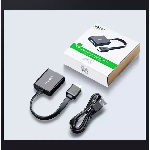 Ugreen adapter HDMI - VGA micro USB / audio 3.5 mm mini jack black (40248) 14