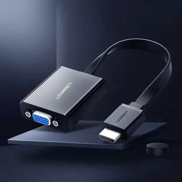Ugreen adapter HDMI - VGA micro USB / audio 3.5 mm mini jack black (40248) 1