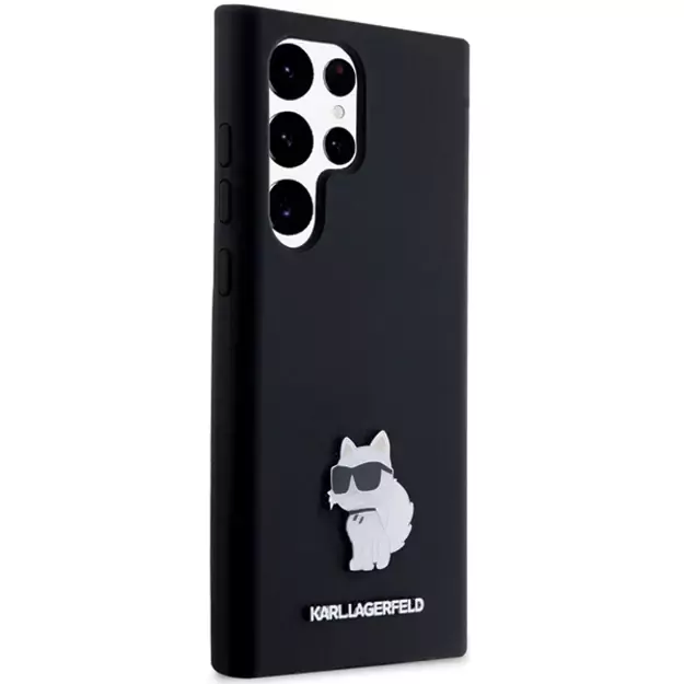 Karl Lagerfeld Silicone Choupette Metal Pin case for Samsung Galaxy S23 Ultra - black 3