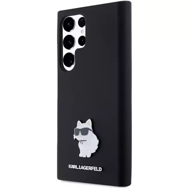 Karl Lagerfeld Silicone Choupette Metal Pin case for Samsung Galaxy S23 Ultra - black 1