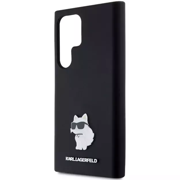 Karl Lagerfeld Silicone Choupette Metal Pin case for Samsung Galaxy S23 Ultra - black 5