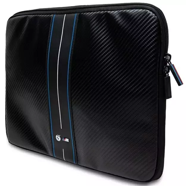 BMW Carbon &amp  Blue Stripe sleeve for a 16&quot  laptop - black 1
