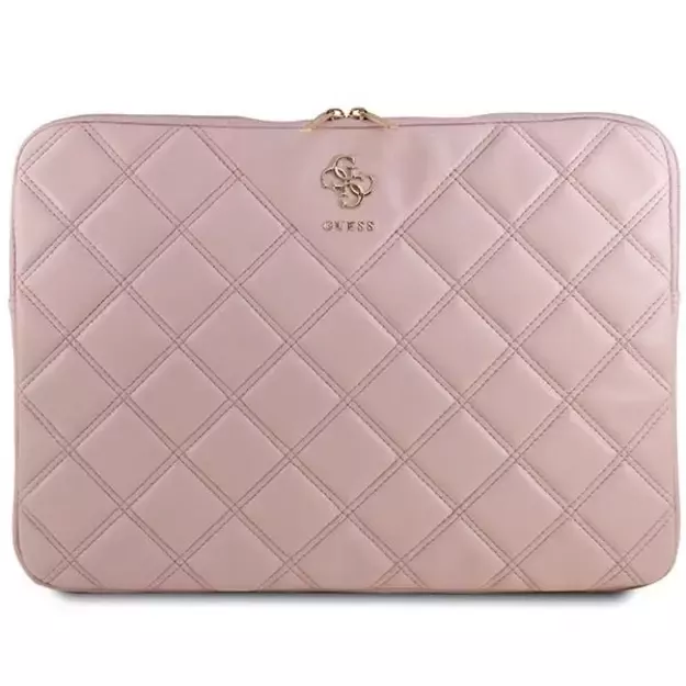 Guess Quilted 4G cover for a 16&quot  laptop - pink