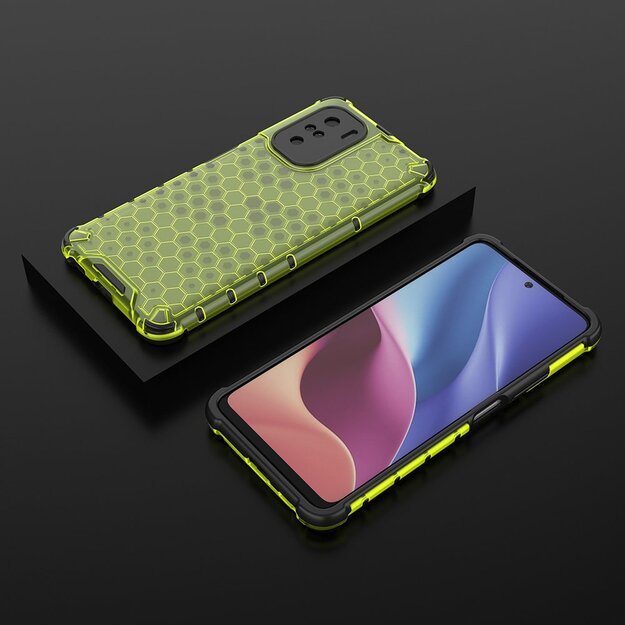 Honeycomb Case armor cover with TPU Bumper for Xiaomi Redmi K40 Pro+ / K40 Pro / K40 / Poco F3 green 14