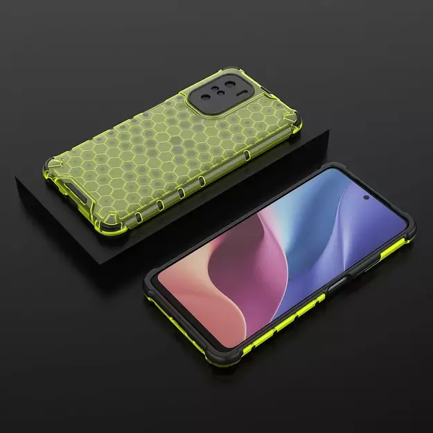 Honeycomb Case armor cover with TPU Bumper for Xiaomi Redmi K40 Pro+ / K40 Pro / K40 / Poco F3 green 2