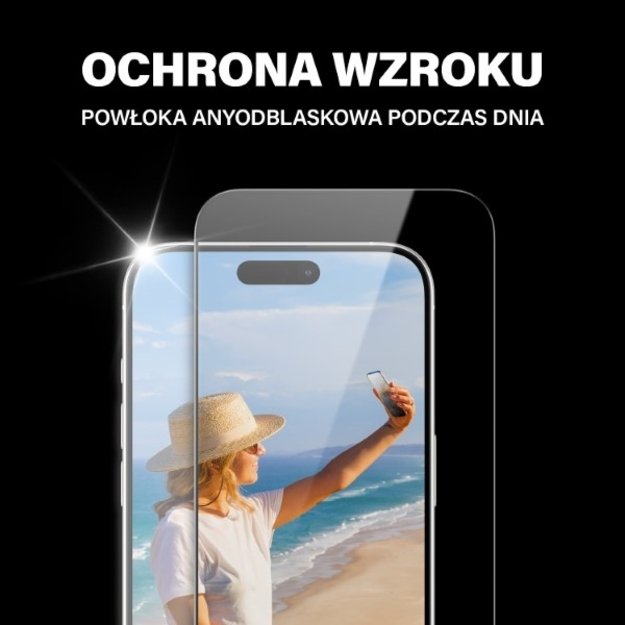 PanzerGlass Ultra-Wide Fit Tempered Glass with Glare and Blue Light Filter with Positioner for iPhone 15 Pro 3