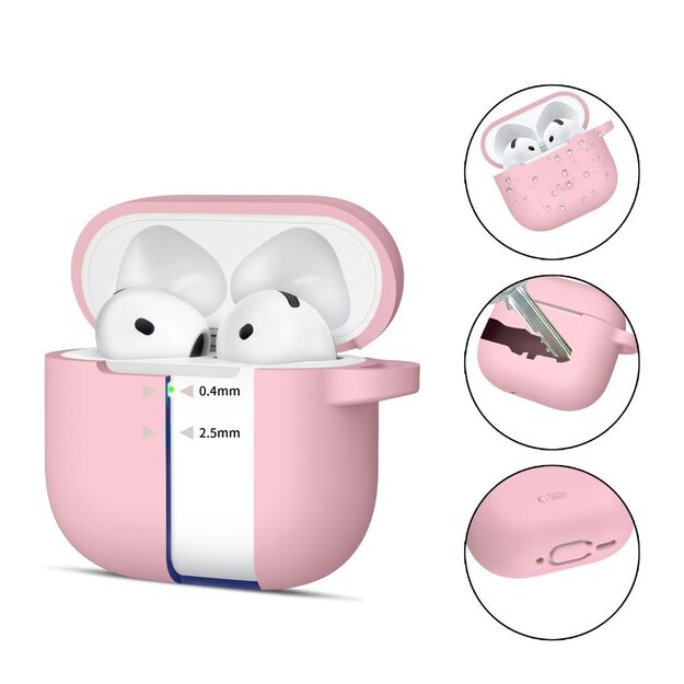 Tech-Protect Silicone Hook Case for AirPods 4 - Pink 1
