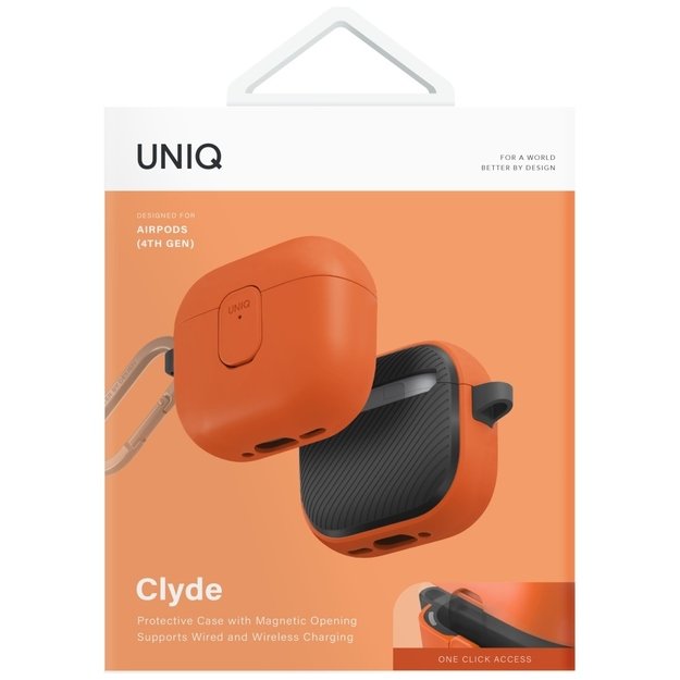 Uniq Clyde Lock Case for AirPods 4 - Orange 4