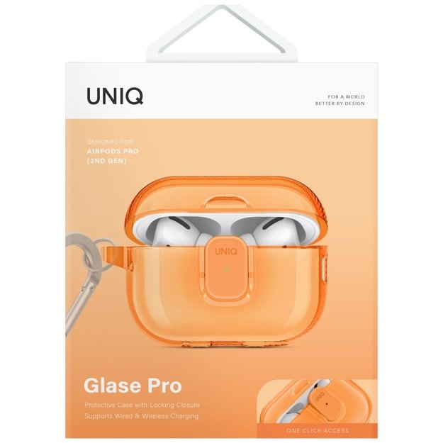 Uniq Glase Pro Case for AirPods Pro 2 - Orange 1