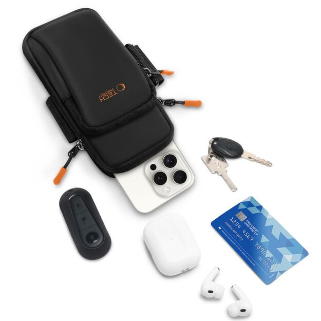 Tech-Protect M7 Universal Sport Armband Case - Black and Orange 5