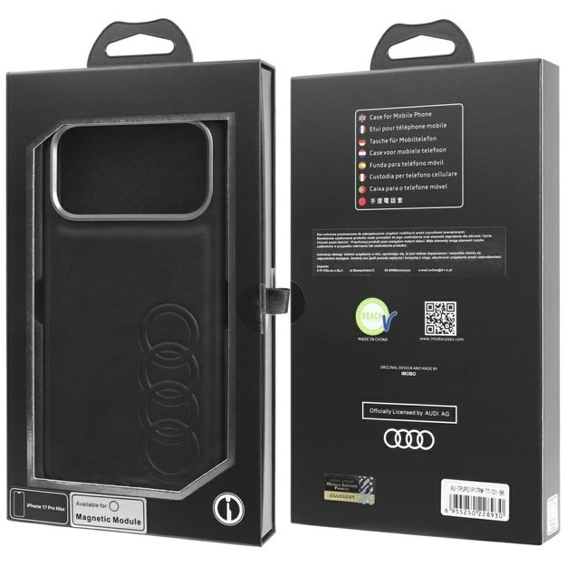 Audi TT Synthetic Leather MagSafe Case for iPhone 17 Pro Max - Black 9