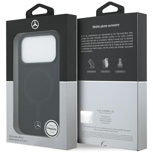 Mercedes Plain Smooth Leather MagSafe Case for iPhone 17 Pro - Black 7