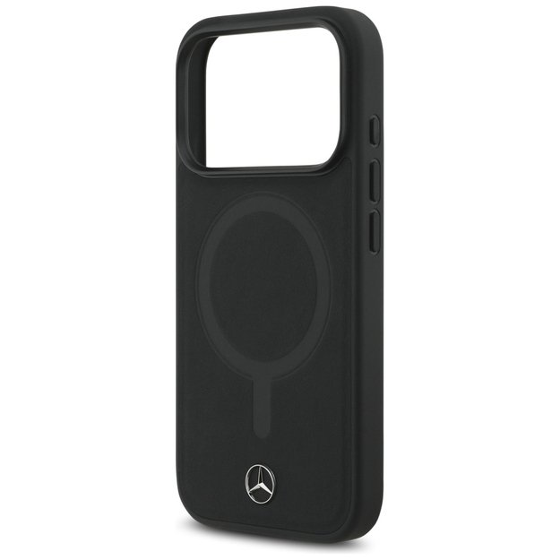 Mercedes Plain Smooth Leather MagSafe Case for iPhone 17 Pro - Black 5