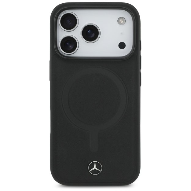 Mercedes Plain Smooth Leather MagSafe Case for iPhone 17 Pro - Black 2