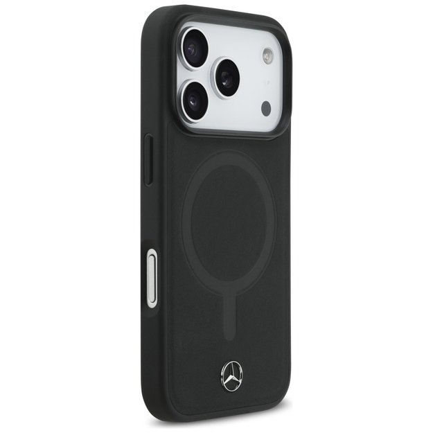 Mercedes Plain Smooth Leather MagSafe Case for iPhone 17 Pro - Black 3
