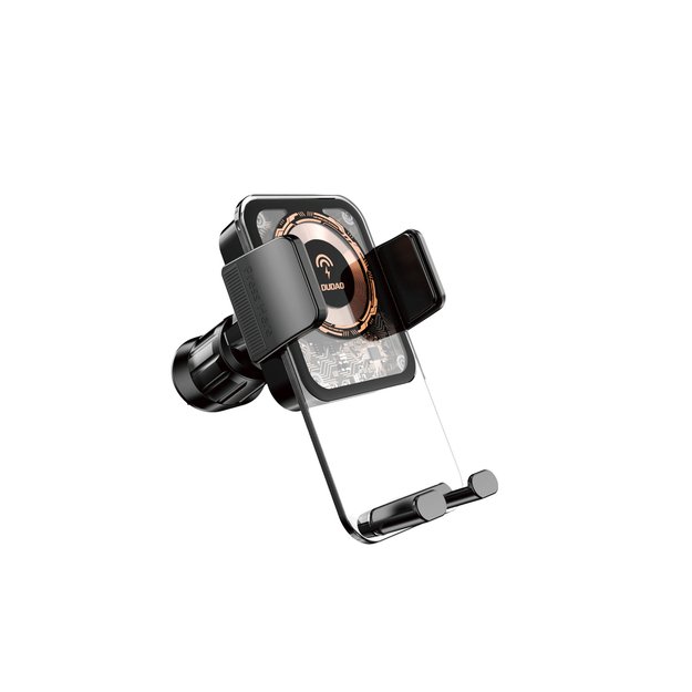 Dudao F19 clamp car holder with 15W inductive charger - black 8