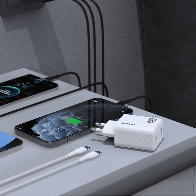Dudao A29C 65W GaN Wall Charger + USB-C Cable - White 2