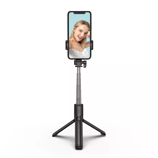 Selfie stick WHS1Y telescopic tripod 1m with phone holder - black 2